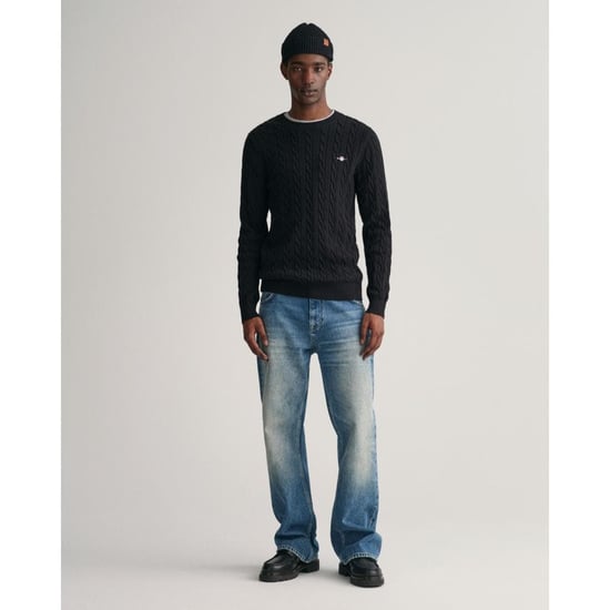 GANT Herren Baumwolle Kabel stricken Rundhalsausschnitt Pullover - Image 2