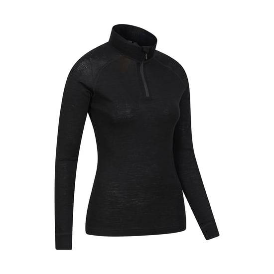 Mountain Warehouse Womens/Ladies Merino Wool Zip Neck Thermal Top (Black)