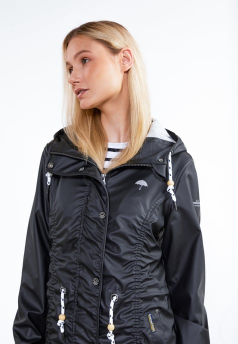 Schmuddelwedda Regenmantel Damen Schwarz - Image 4