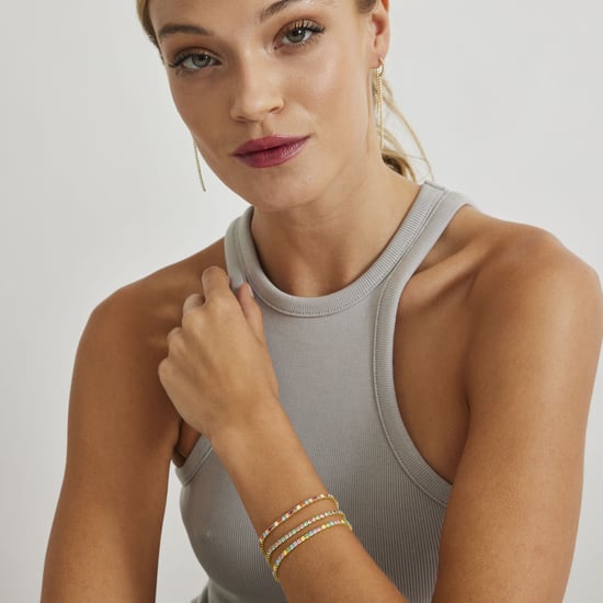 Luxenter 925 Sterling Silver Bracelet with Multicolour Zirconia finished in 18K yellow gold - Tahu