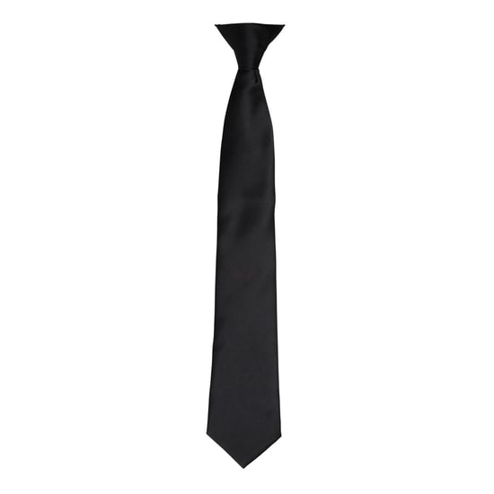Premier Colours Herren Satin-Clip-Krawatte (Schwarz) - Image 1