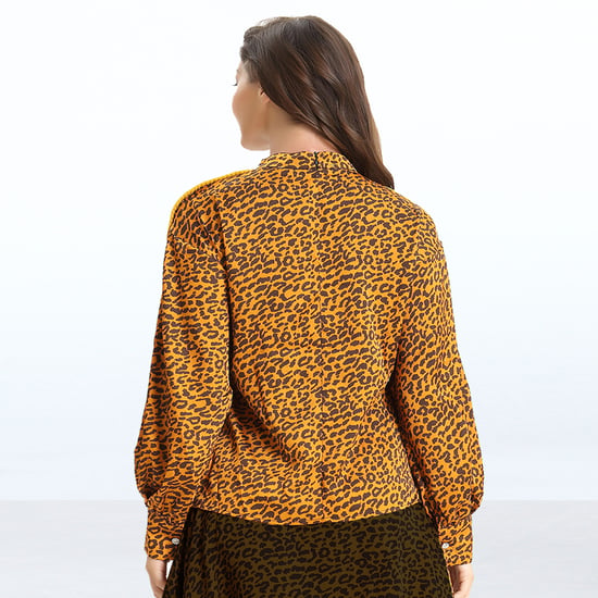 Bluse mit Leopardenmuster und Quastenärmeln - Image 5