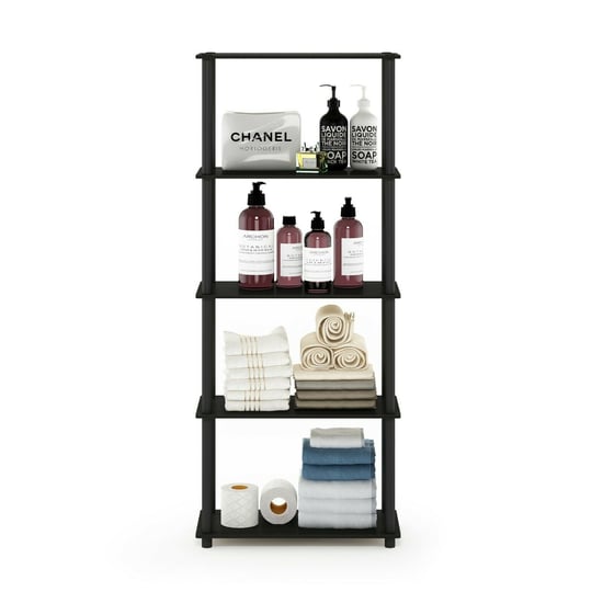 Furinno Turn-N-Tube 5-Tier Multipurpose Shelf Display Rack, Espresso/Black