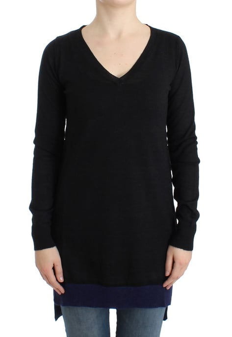 Costume National Pull léger noir à col en V pour femmes - Image 1