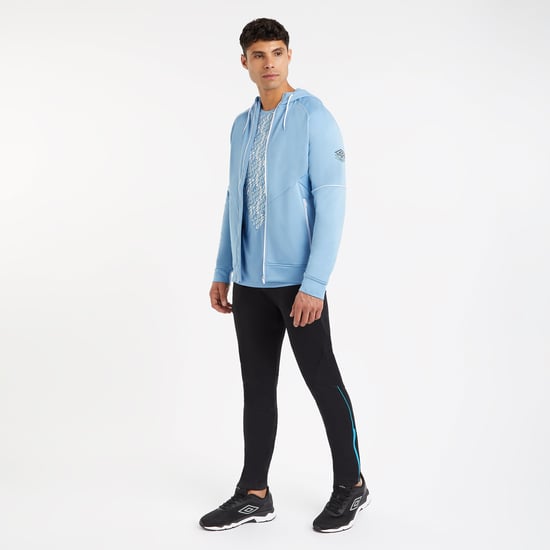 Umbro Mens Pro Training Full Zip Hoodie (Allure/Brilliant White)