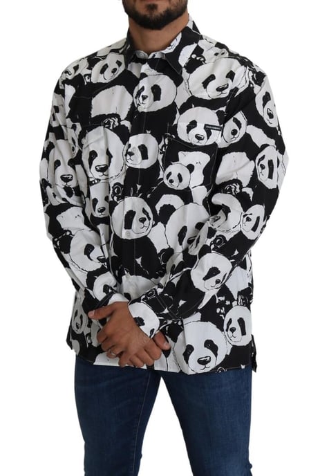 Dolce & Gabbana Herren Schwarzes Panda Freizeitshirt aus 100% Baumwolle - Image 3