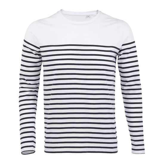 SOLS - "Matelot" T-Shirt für Herren Langärmlig (Weiß/Marineblau) - Image 1
