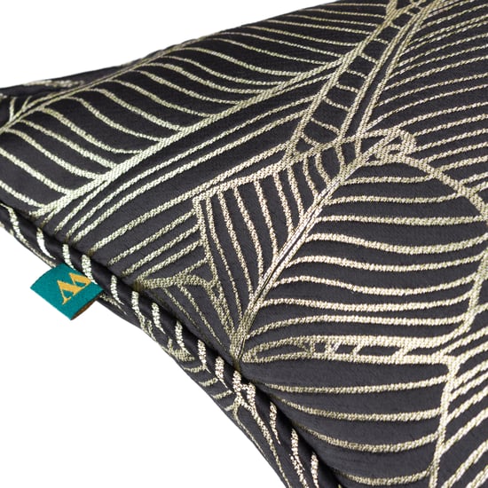 Wylder Tropics Seymour Embroidered Jacquard Satin Piped Polyester Filled Cushion - Image 3
