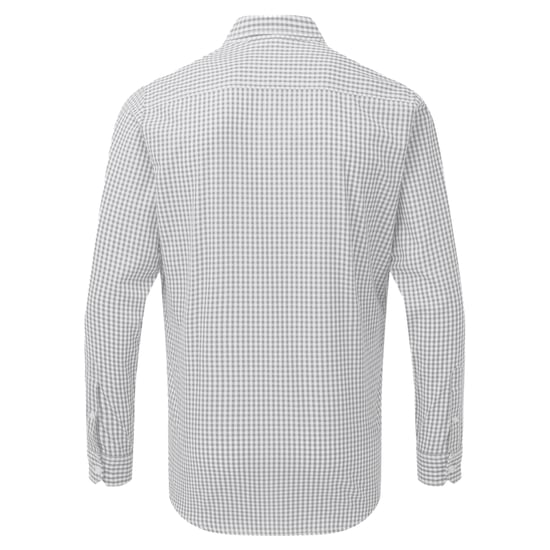 Premier Mens Maxton Check Langarmhemd (Silber/Weiß) - Image 2