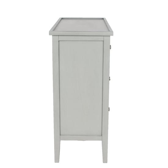 Pine Wood Antique Silver Handled 4-Drawer Unit