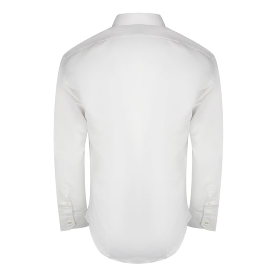 Aquascutum Embroidered Brand Logo Long Sleeve White Shirt