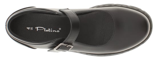 Platino Womens Shoes Work School Jenny Buckle black