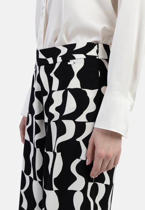 Dreimaster Stoffhose Damen schwarz weiss - Image 5