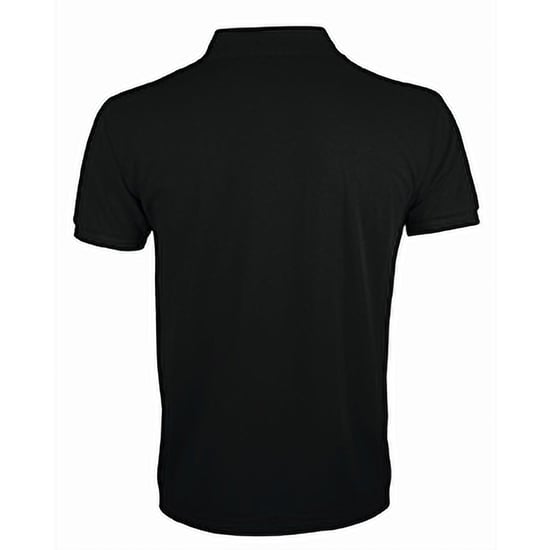 SOLs Mens Prime Pique Plain Short Sleeve Polo Shirt (Schwarz) - Image 2