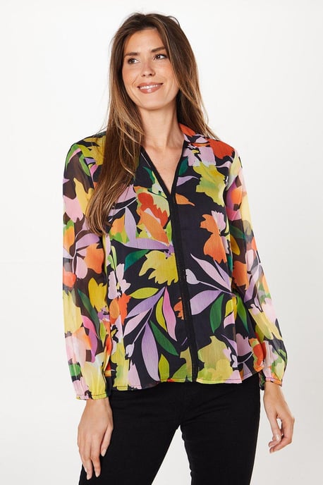 Ladder Trim Insert Overhead Blouse