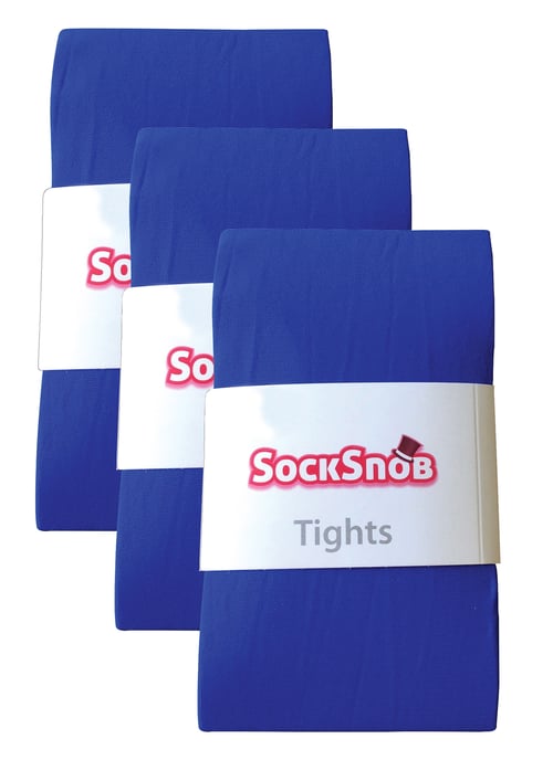 3 Paar Multipack Damen farbige undurchsichtige 80 Denier Strumpfhosen | Socken Snob | einfarbige Block Farbe Strumpfhosen - Colbalt Blau - Image 2