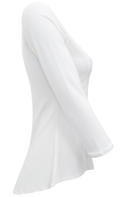 Ivory Jersey 3/4 Sleeve Peplum Top