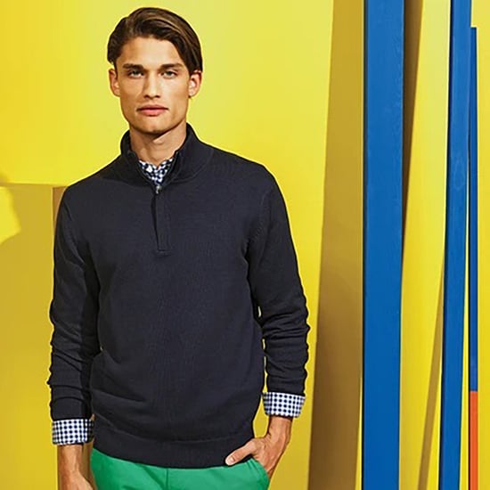 Asquith & Fox Herren Sweatshirt mit Reißverschluss aus Baumwollmischung (French Navy) - Image 4