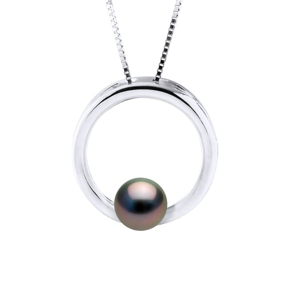 Necklace Circle Real Cultured Tahiti Pearl Round 7-8 mm