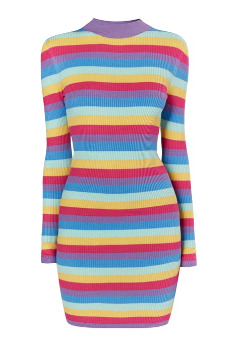 Mymo Strickkleid Damen Violett Mehrfarbig - Image 1