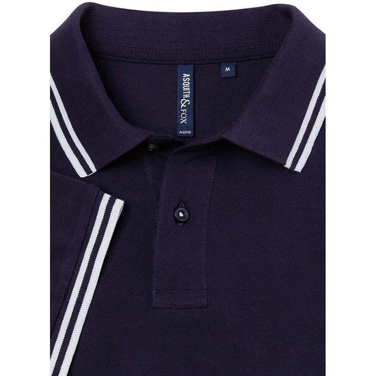 Asquith & Fox Herren-Poloshirt mit klassischer Passform (Navy/ Weiß) - Image 2