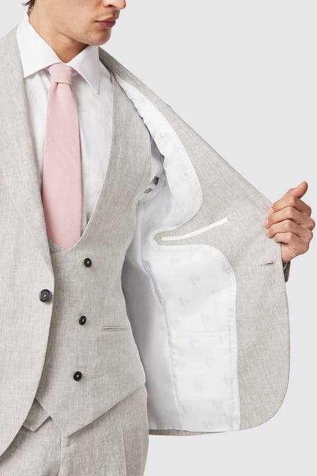 Claremont Slim Fit Stone Linen Jacket