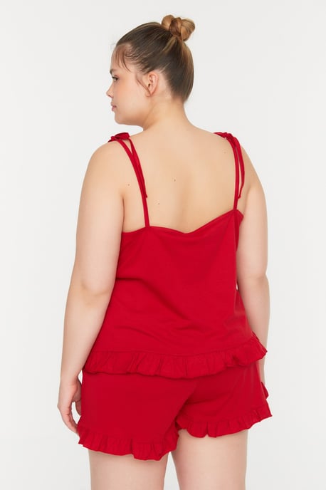 Cool Comfort Plus Size Schlafanzug Set in Rot - Image 5