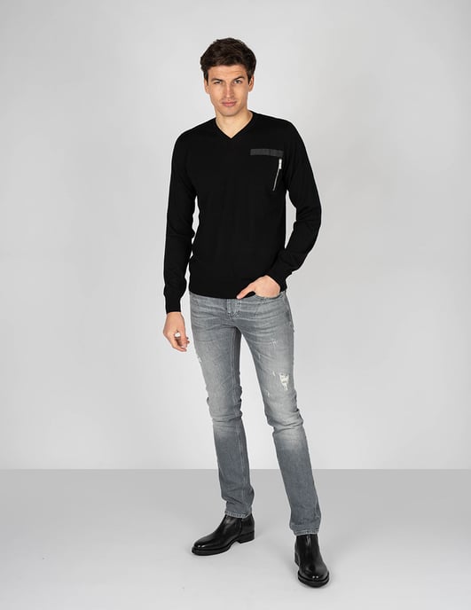 Les Hommes Pullover V-neck Herren schwarz - Image 2