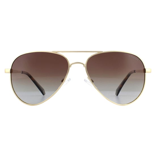 Polaroid Aviator Mens Gold Brown Gradient Polarized Sunglasses