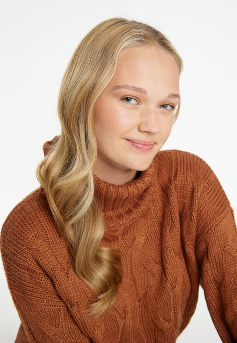 Mymo Strickpullover Damen hellbraun - Image 5