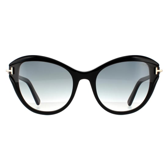 Tom Ford Cat Eye Womens Glänzend Schwarz Rauch Verlauf - Image 1