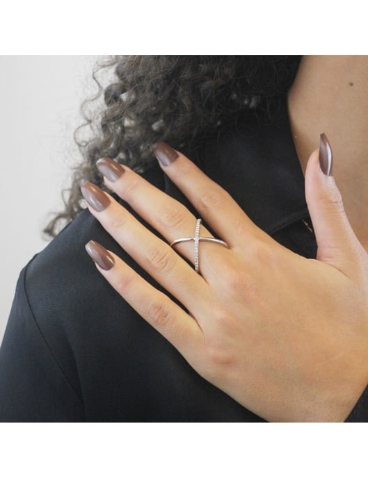 X Duo Ring - Silber und Kristall - Image 2