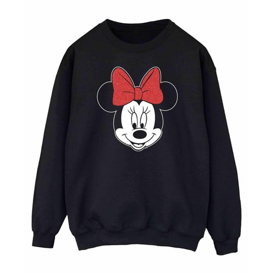 Disney Damen/Damen Minnie Mouse Kopf Sweatshirt (Schwarz) - Image 1