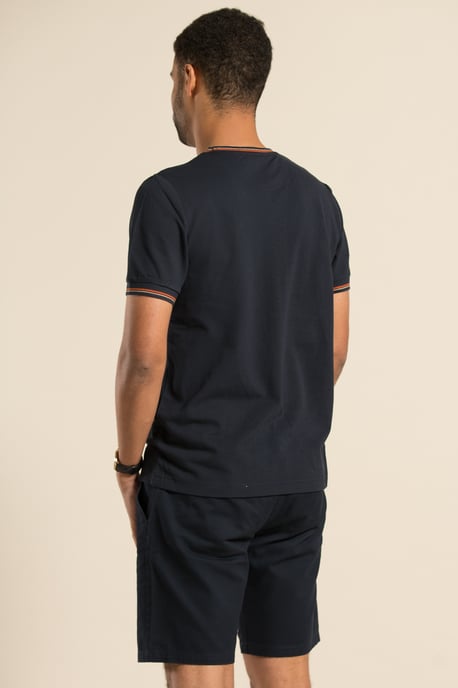 Dark Navy Cotton Pique Short-Sleeve T-Shirt