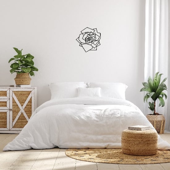 HOMEMANIA Geometric Rose Flower Wall Decoration, in Black