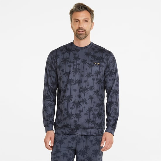 Puma X Ptc Palm Tree Crew Neck Herren Navy Pullover - Image 1