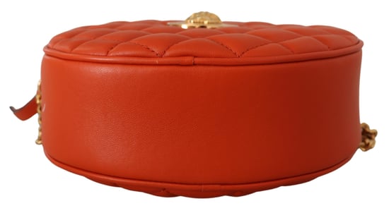 Versace Damen Rote Nappa-Leder Medusa Runde Umhängetasche - Image 4