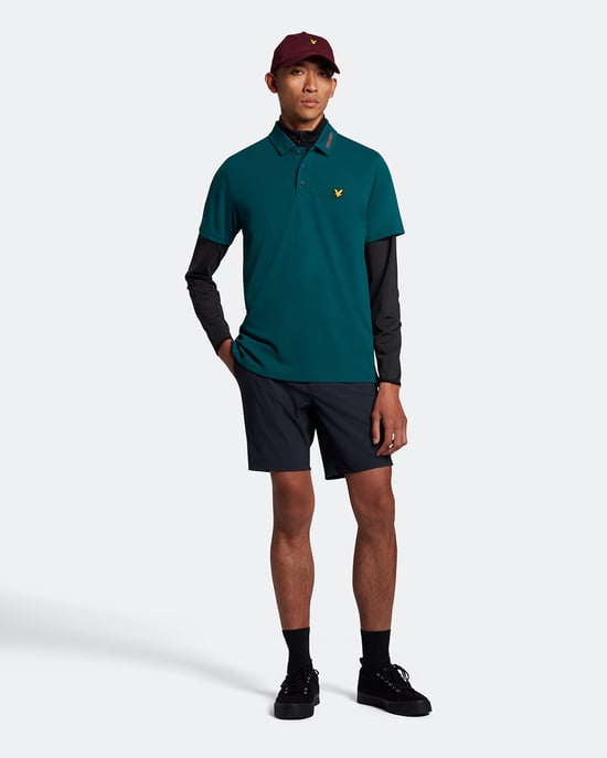 Lyle & Scott Golf Kragen Logo Technisches Poloshirt in Grün - Image 2