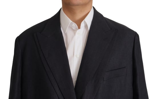 Dolce & Gabbana Blaues Leinen Formal Herren Blazer Herren Jacke - Image 6