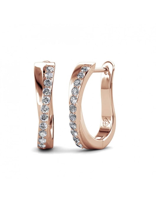 Criss Ohrringe - Rose Gold und Kristall - Image 1