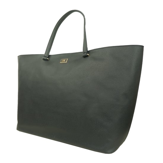 Cavalli Class Black Pvc Magnet Closure Shopping Shoulder Bag