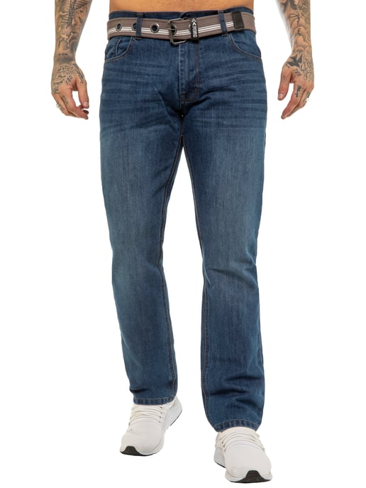 Enzo | Herren Designer Regular Fit Denim Jeans - Blau - Image 2