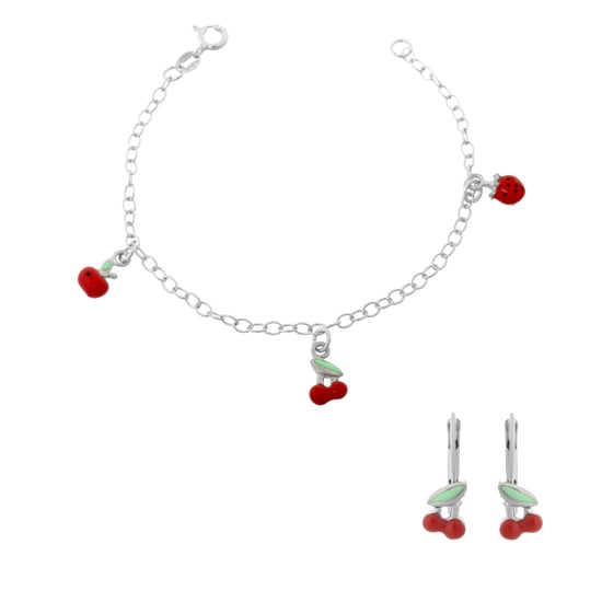 Orphelia 'Apple' Kinder 925 Sterling Silber Set: Armband + Ohrringe - Silber SET-7149/2 - Image 1