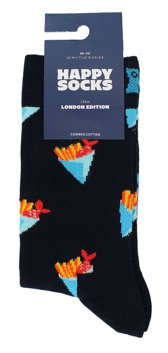 Fisch und Chips Socken | Happy Socks | Atmungsaktive Lustige Bunte Baumwolle Geschenk-Socken - Denim - Image 2