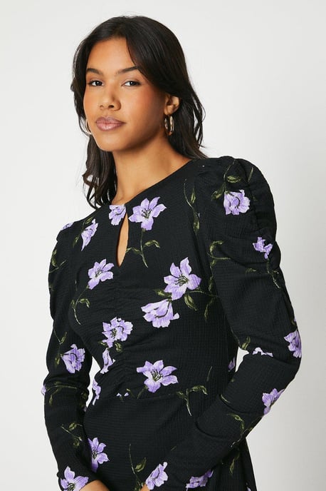 Tall Floral Keyhole Midi Dress