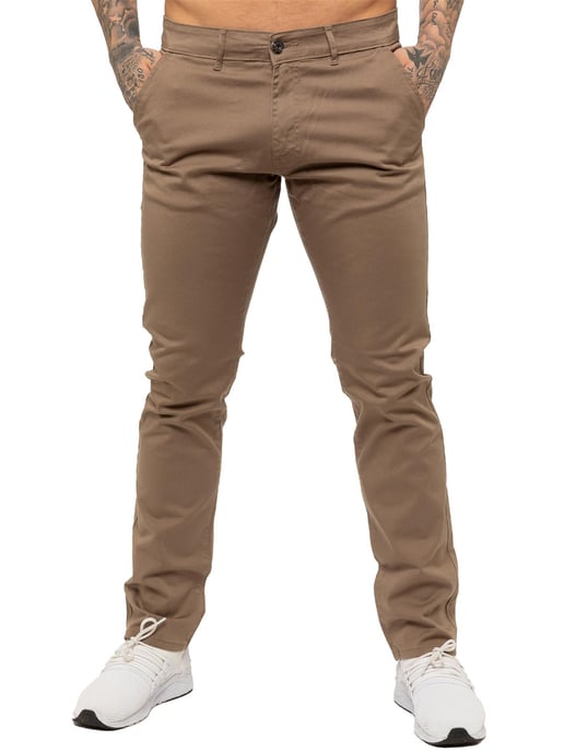 Enzo | Slim Fit Stretch Chino Jeans für Herren - Beige - Image 2