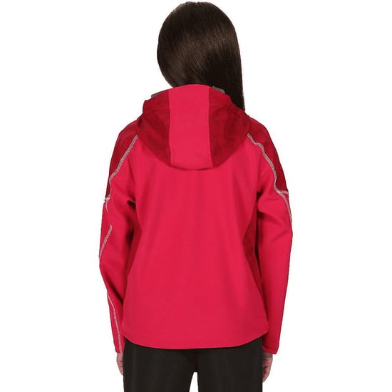 Regatta Childrens/Kids Acidity IV Reflective Hooded Softshell Jacket (Duchess Pink/White)