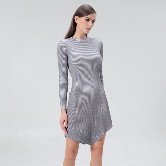 Asymmetrisches kurzes Kleid aus Rippenstrick - Image 2