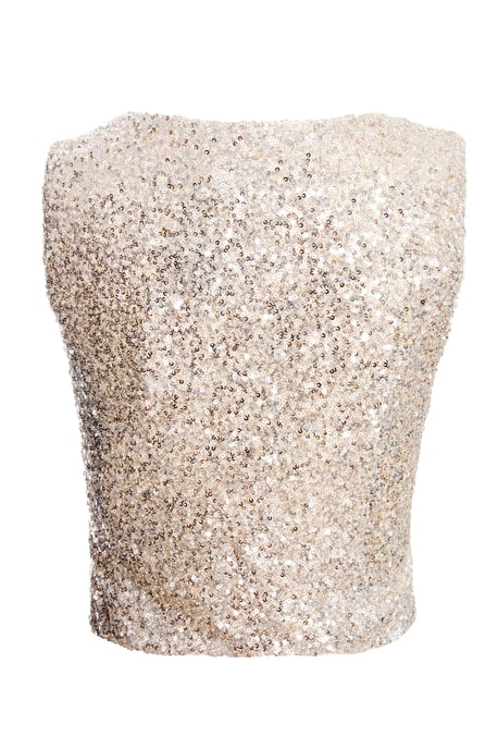 Champagne Sequin Tie Front Waistcoat