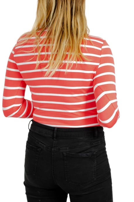 Striped cotton rich slash neck tops